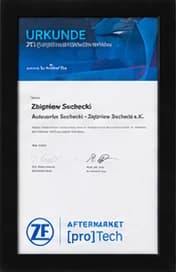 Urkunde von ZF Aftermarket [pro]Tech