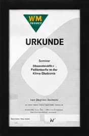 WM-Urkunde zum Seminar Fehlersuche in der Klima-Elektronik