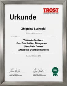 TROST-Urkunde zum Seminar Airbag- und Gurtstraffersysteme