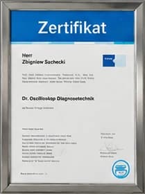 Zertifikat Dr. Oszilloskop Diagnosetechnik